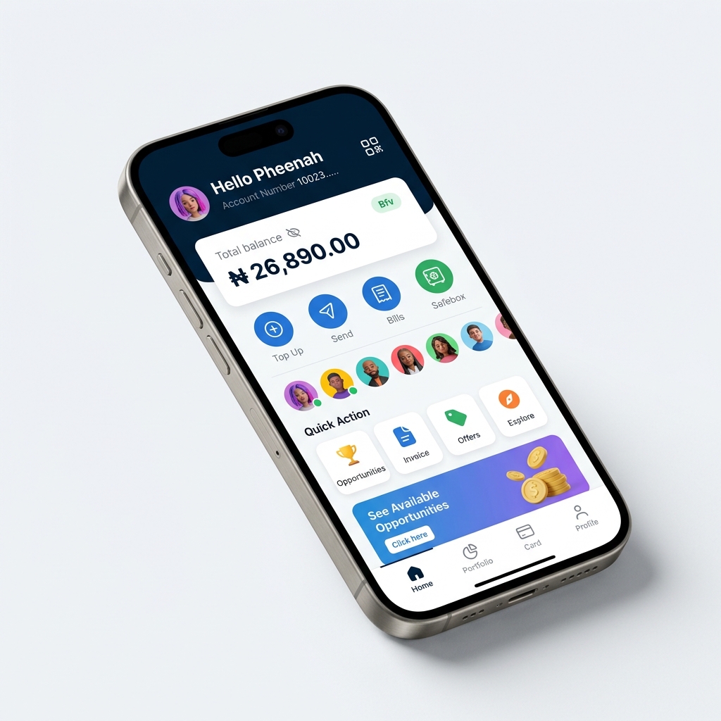 Scath app on iPhone showing dashboard with wallet balance and quick actions